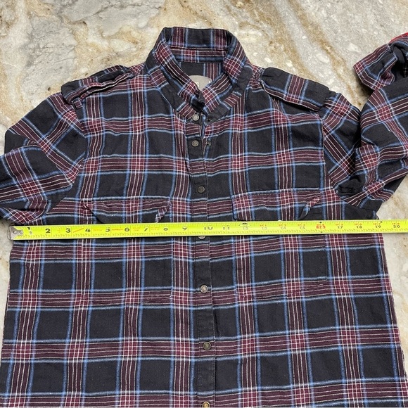 Zadig & Voltarie Eagle Bedazzled Plaid Flannel Women's Large Tess Carreaux - Picture 8 of 12